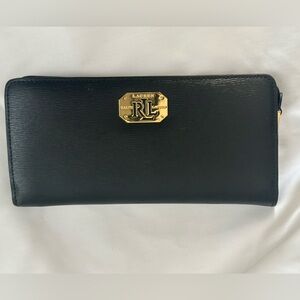 Lauren Ralph Lauren Black and Gold Wallet